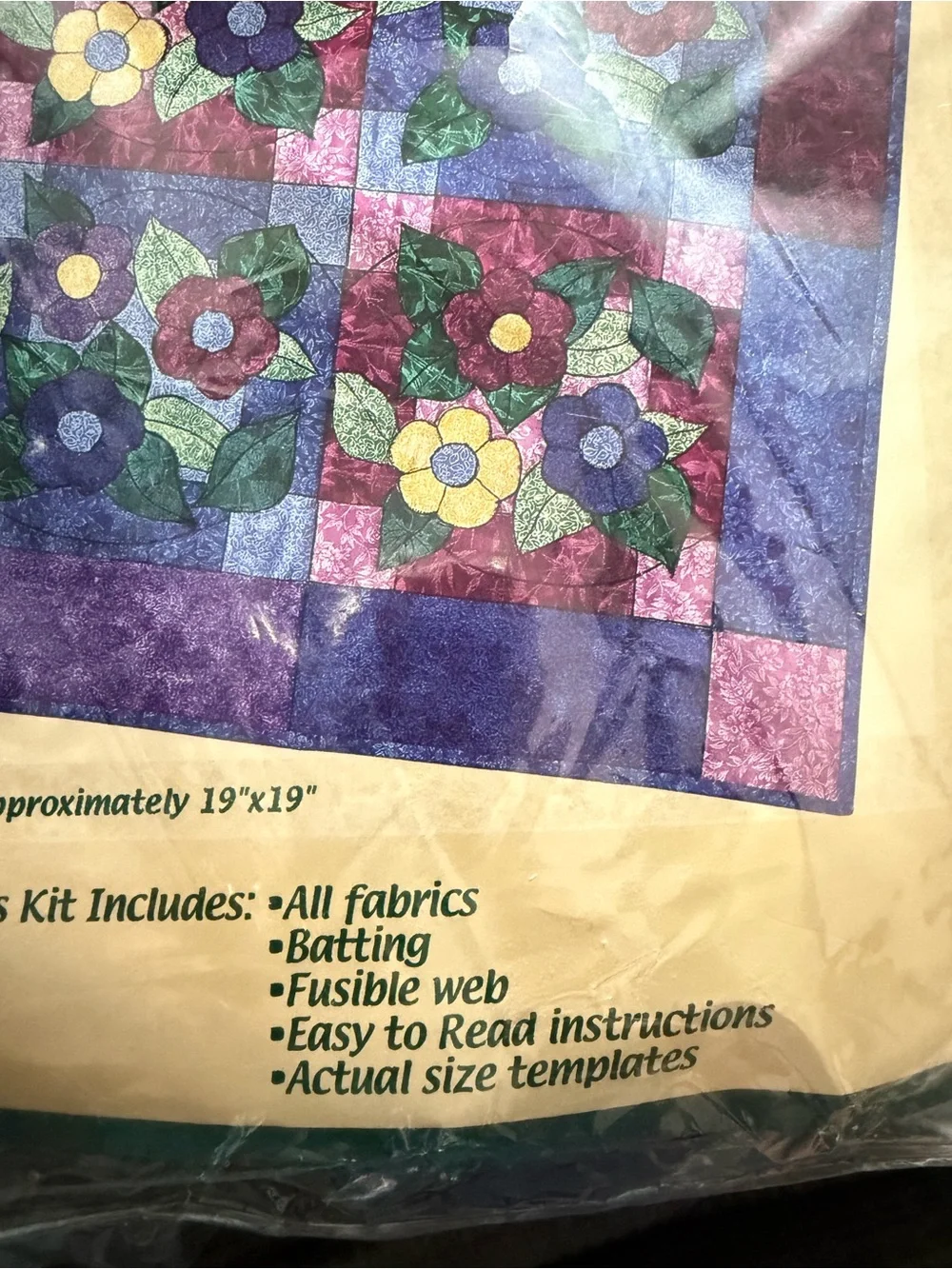 Quilt Sensations Stained Glass Posies Wall Quilt Kit - Purple & Green